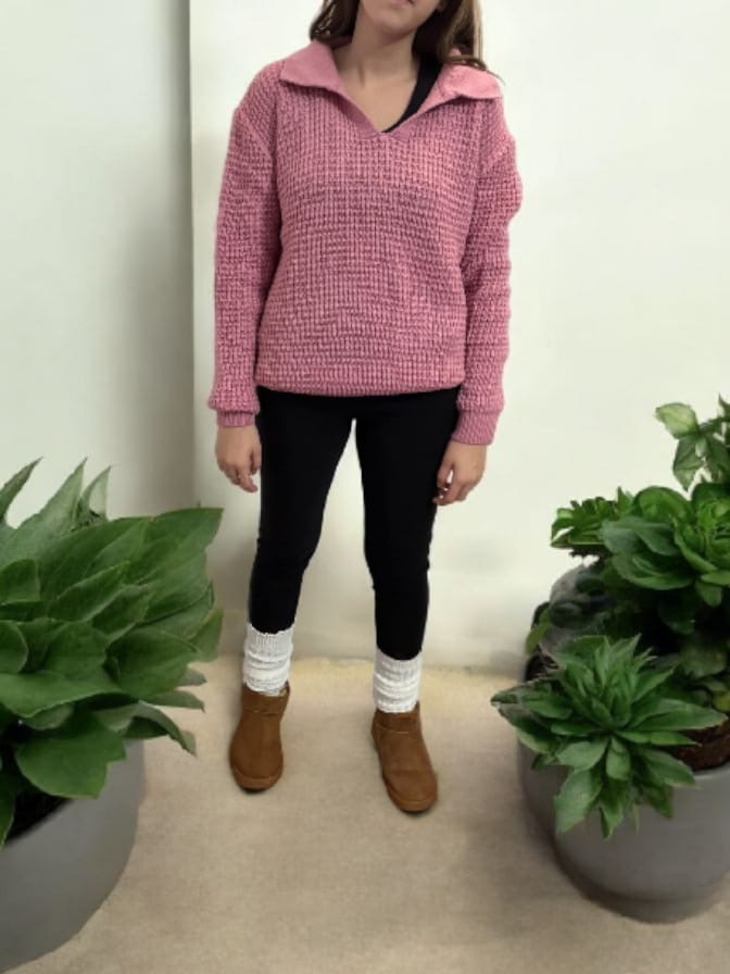 Pulover tricotat roz