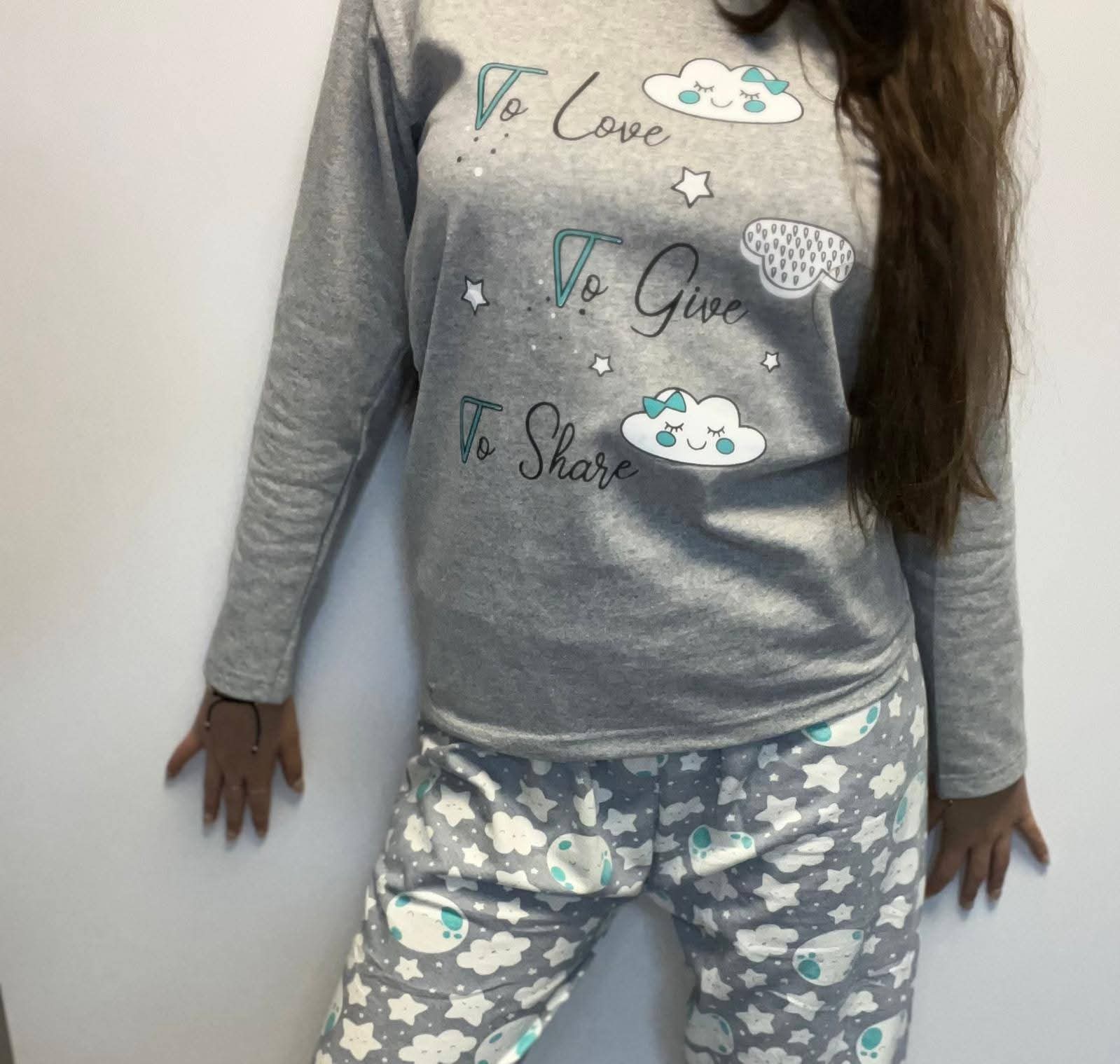 Pijama  în două piese cu imprimeu