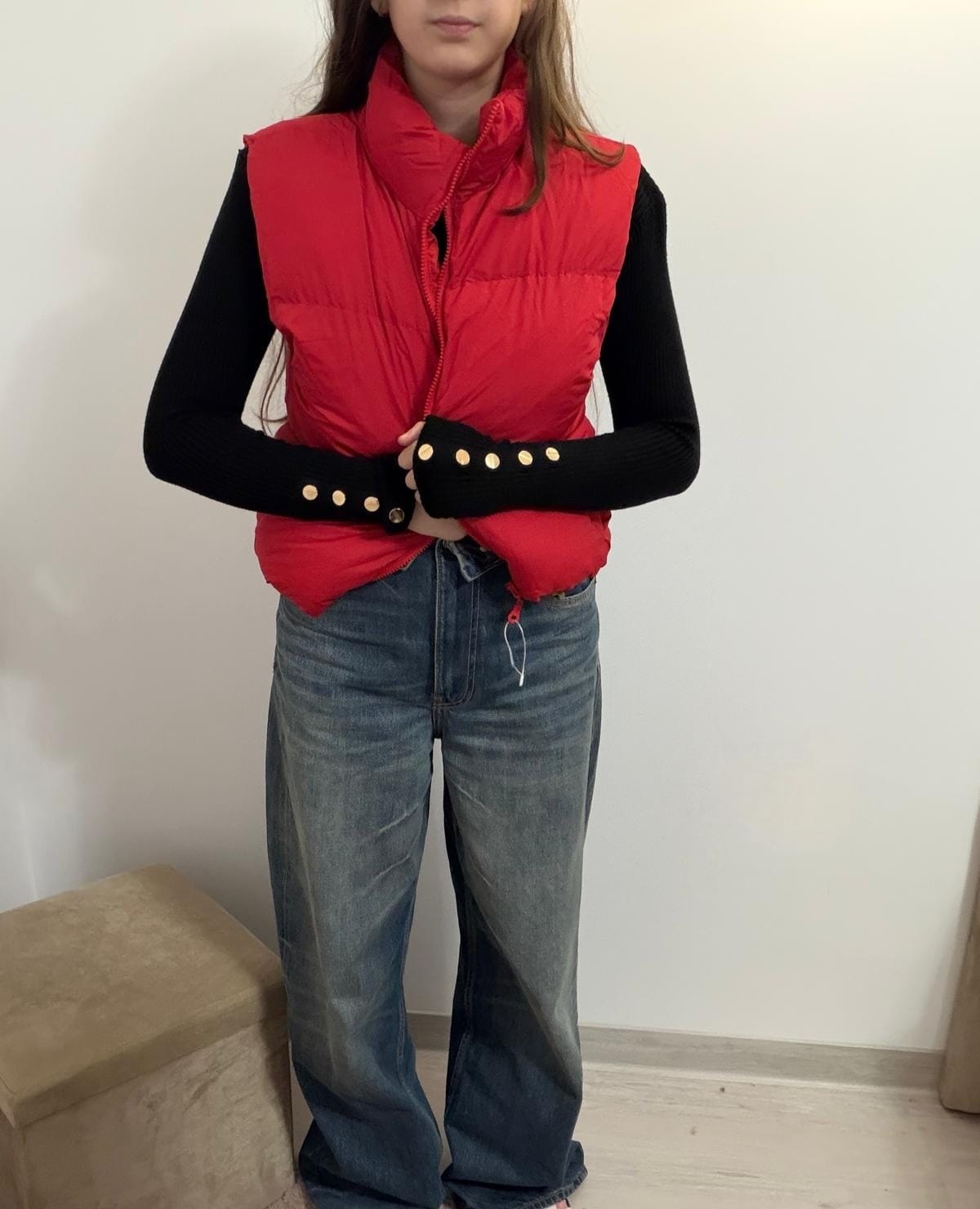 Vesta scurtă sport în nuanța rosie