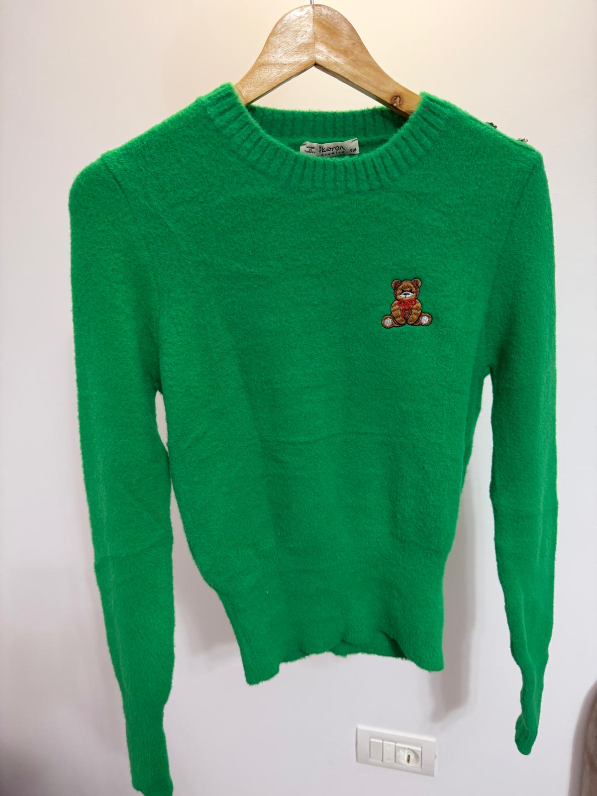 Pulover tricotat verde